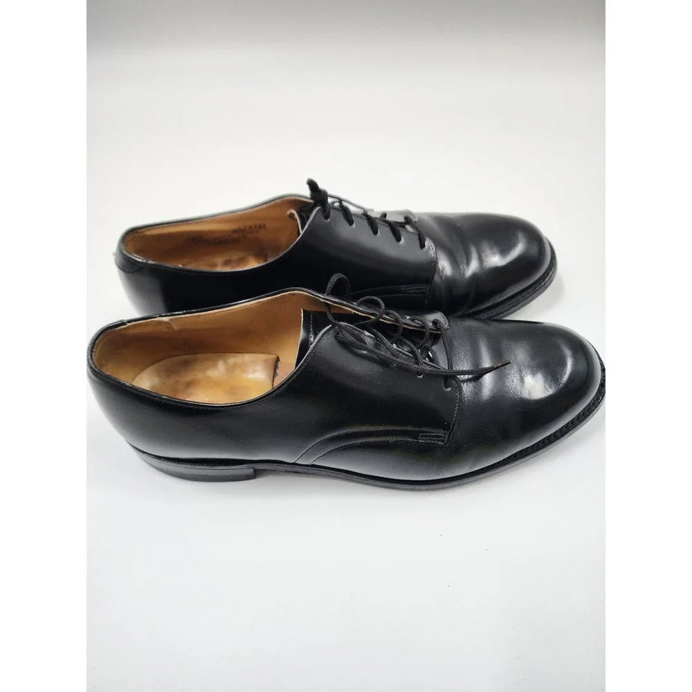 Vintage 1982 Craddock-Terry US MilitaryDress ShoesMens 9.5 R Black Leather Derby